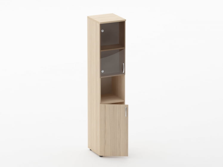 Шкаф высокий со стеклом и нишей Глассй 6.19.14Л Туя / Glassy_1