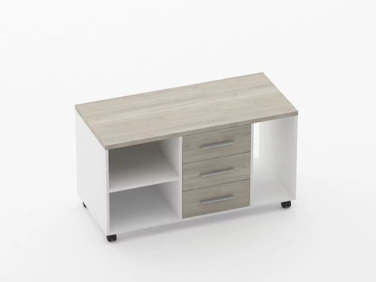 Тумба подкатная с нишей и полкой Дека 9.05.03Пр Дуб Сантана светлый/Белый / Deka_0