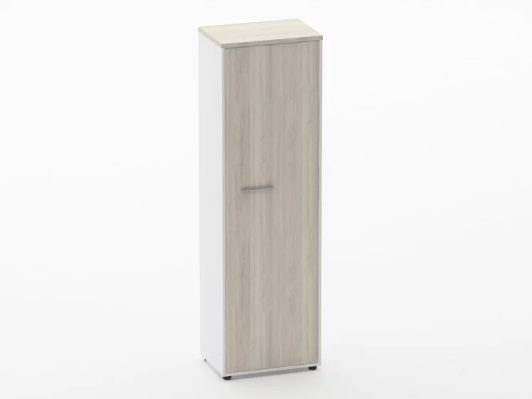 Шкаф для одежды 4 узкий Дека 10.19.302Пр Дуб Сантана светлый/Белый / Deka_0