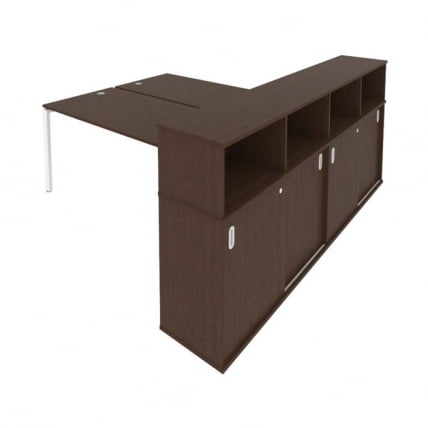 Рабочая станция с опорным шкафом-купе Метал Сйстем Б.РС-СШК-4.5 Венге/Белый / Metal System_0