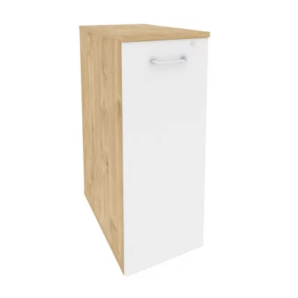 Тумба высокая выдвижная приставная / опорная ОНИКС О.ВТПО-7 Тиквуд Светлый/Белый / ONIX O.VTPO-7_0