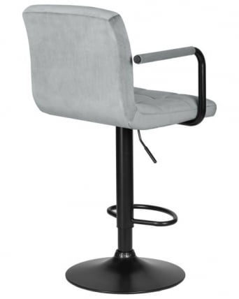 Стул барный ДОБРИН КРУГЕР АРМ БЛАCК (серый велюр (МДЖ9-75)) 2 шт / DOBRIN KRUGER ARM BLACK (MJ9-75))_4