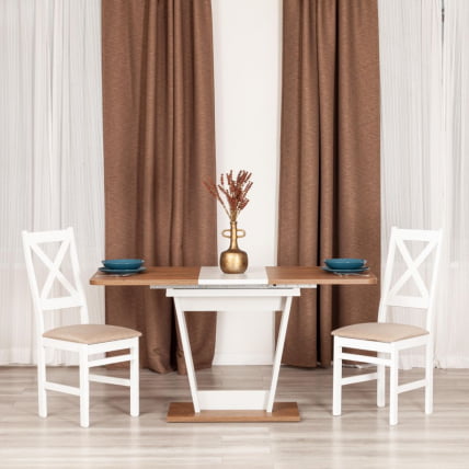 Стол обеденный ФОКС раздвижной ЛДСП, 68.6кс110-145кс75 см, Дуб Канзас/Пепел / FOX 68.6x110-145x75_12