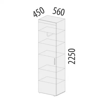 Шкаф для одежды с полками и штангой (лев/прав) Тиффани 600.19_1