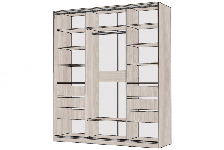 Шкаф-купе 3-х дверный Виктория 2000х584х2300, Ясень шимо светлый 20ДЛЗЛДЗДЛЗЛ-ЯЯПП-Яшс 310-3349_1