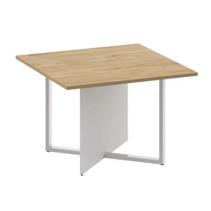 Стол переговорный, квадратный СХИФТ СК.СП-КВ-110-1 Тиквуд Светлый/Белый Бриллиант / SHIFT SK.SP-KV-110-1_0