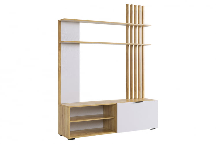 Гостиная ГК02Бери дуб крафт золотой/белое дерево_1