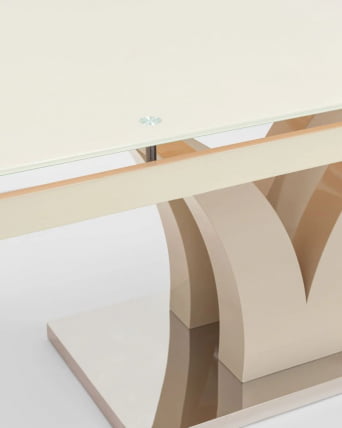 Стол обеденный Верона раскладной 160-220*90 глянцевый Бежевый_5