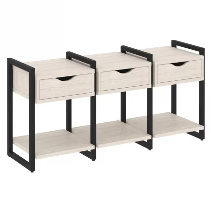 Тумба на регулируемых опорах наборная. Вариант №4 ЛОФТ ВР.Л-ТН-4.О Металл черный Денвер светлый / LOFT VR.L-TN-4.O_0