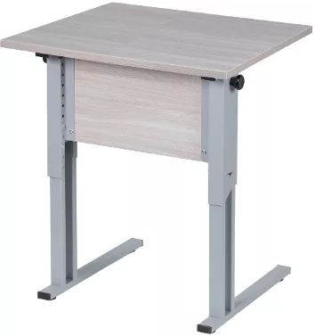 Парта одноместная рост 3-7 прямые углы Дуб Вотан/Металл Серый_0