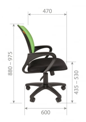 Кресло оператора CХАИРМАН 696 Черный пластик (блаcк) Голубой / CHAIRMAN (black)_3