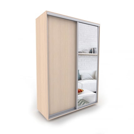 Шкаф-купе 2-х дверный Акцент-Сим ДЗ 1400х600  Дуб молочный_0