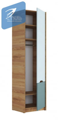 Шкаф РИCХ ШК-001 Мята/Сумеречный голубой/дуб крафт золотой / RICH_2