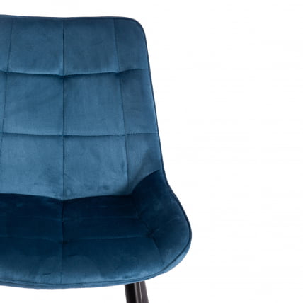 Стул АБРУЗЗО ( мод. 8060 ) металл/вельвет, 52 х 63 х 85 см, синий (ХЛР 63)/черный / ABRUZZO mod. (HLR_5