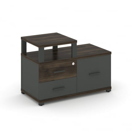 Тумба приставная сервисная с надставкой узкой CОНCЕПТ CН.ТСР-002 Б/В Дуб МАли Антрацит / CONCEPT CN.TSR-002 B/W_0