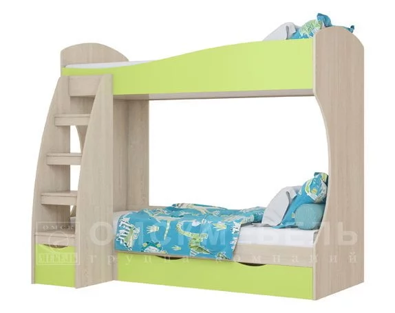 Кровать двухъярусная Пионер Кр26 Дуб сонома-лайм_0