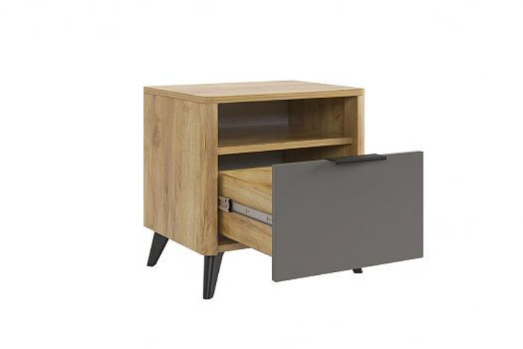 Тумба прикроватная Адам МСА-01 дуб крафт золотой/графит / MSA-01_1