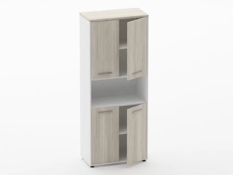 Шкаф 4 широкий закрытый с нишей Дека 10.19.121 Дуб Сантана светлый/Белый / Deka_1