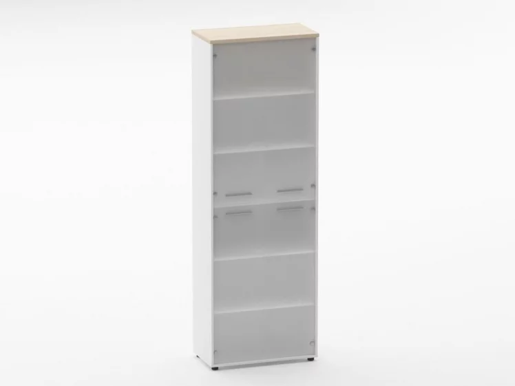 Шкаф 5 широкий закрытый, 4 стеклянные двери Дека 10.23.171 Туя/Белый / Deka_0