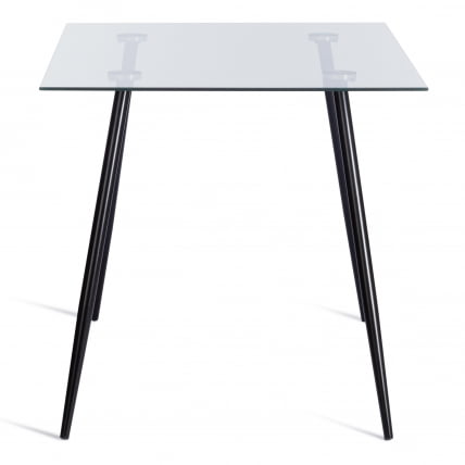 Стол СОПХИА (мод. 5003) металл/стекло (8мм), 110 х 80 х 75 см, черный / прозрачный / SOPHIA (mod._1