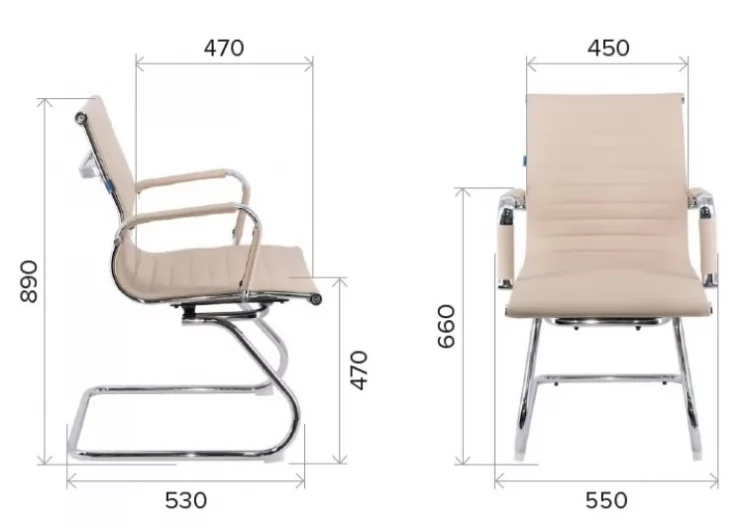 Кресло для посетителей Лео CФ экокожа Черный / Leo CF_4