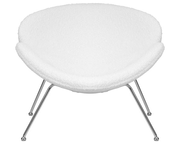 Кресло дизайнерское ДОБРИН ЕМИЛЙ (белый (букле) ткань , хромированная сталь) 2 шт / DOBRIN EMILY_6