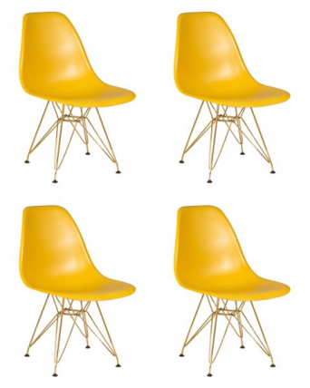 Стул обеденный ДОБРИН ДСР (ножки золотые, цвет горчичный (Й-03)) 4 шт / DOBRIN DSR (Y-03))_0