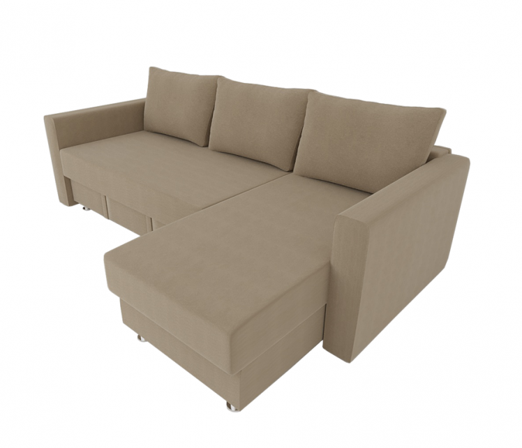 Диван угловой с подлокотниками Мадрид (Берхоусе) Цвет фасада: Беж Велюто 05; Тип: Левый/правый; Материал фасада: Металл/Велюр / (Berhouse)_0