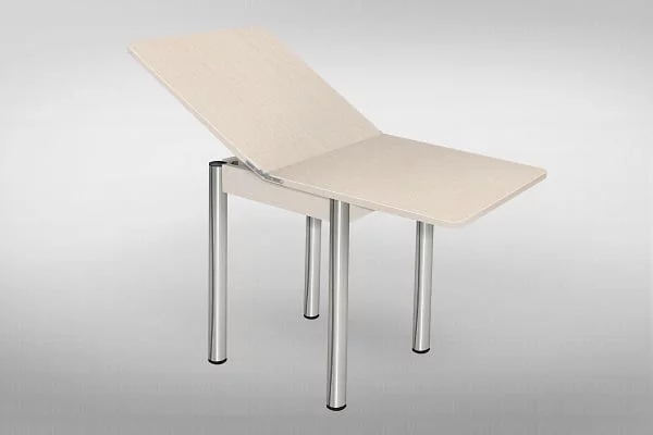 Стол обеденный Ломберный с ящ ХРОМ 1 кат 1640 1907 песок беж ЛДСП белый_0