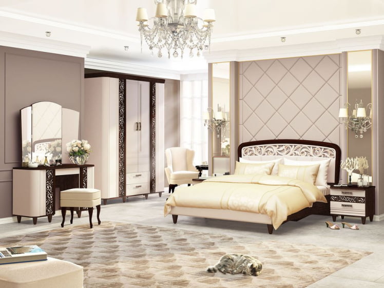 Туалетный столик Катрин 92.06 Дуб венге Белый песок Браун вуд_6