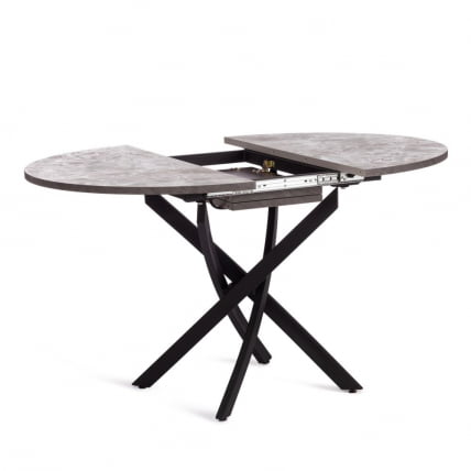 Стол МАНЗАНА ЛДСП/ХПЛ/металл, 100 х 100+30 х 75 см, Кварцит светлый/черный / MANZANA ЛДСП/HPL/металл,_5