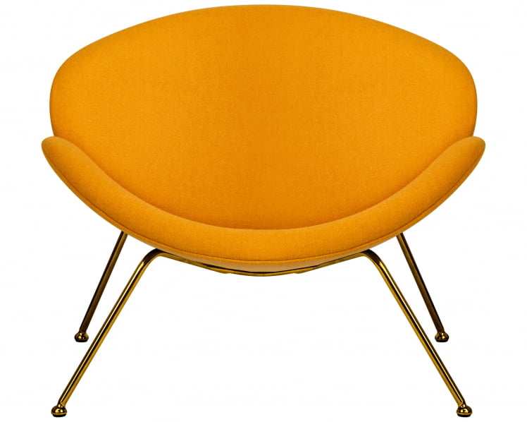 Кресло дизайнерское ДОБРИН ЕМИЛЙ (желтая ткань АФ13, золотое основание) / DOBRIN EMILY AF13,_5