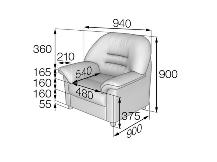 Кресло с подлокотниками Премьер В-100/4 / V-100/4_11