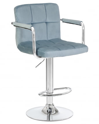 Стул барный ДОБРИН КРУГЕР АРМ Пудрово-голубой велюр МДЖ9-74 / DOBRIN KRUGER ARM MJ9-74_0