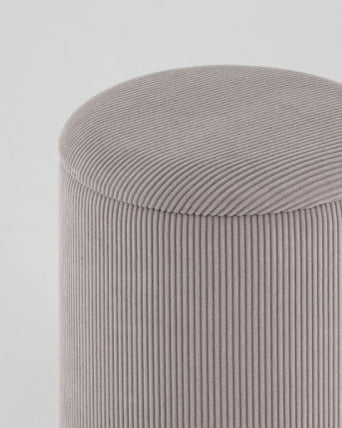 Пуф Эмили с ящиком серебро вельвет серый_7