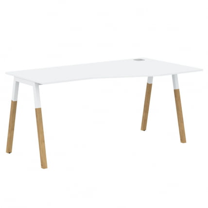 Стол эргономичный правый Форта ФCТ 1567 Р Белый премиум Дуб Гамильтон / Forta FCT R_0