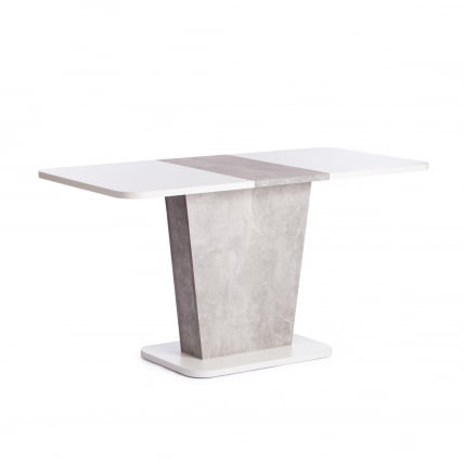 Стол обеденный ГЕНТ ЛДСП, 110-145кс68,6кс75,5 см, Белый/Бетон / GENT 110-145x68,6x75,5_7