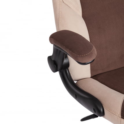 Кресло офисное БАЗУКА флок , коричневый/бежевый/коричневый перфорированный, 6/7/6/06 / BAZUKA_7