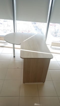 Стол эргономичный Глассй 1.12.16Пр Дуб сантана светлый / Glassy_1