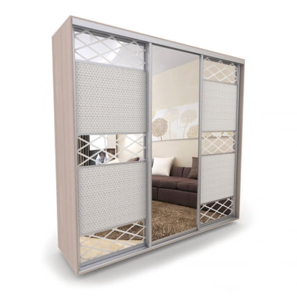 Шкаф-купе 3-х дверный Акцент-Лайн КР 1800х600 Ясень шимо светлый_0