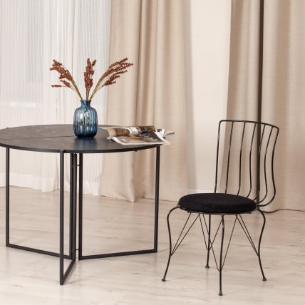 Стул ЛАЛИТА (мод. 172) металл/ткань, 44 х 51.5 х 85 см, Блаcк (черный) / LALITA (mod. Black_7