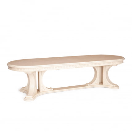 Стол ВЕРСАЛ овальный бук, мдф, 300 (350/400) х 110 х 78 см, бежевый патина / VERSAL_0