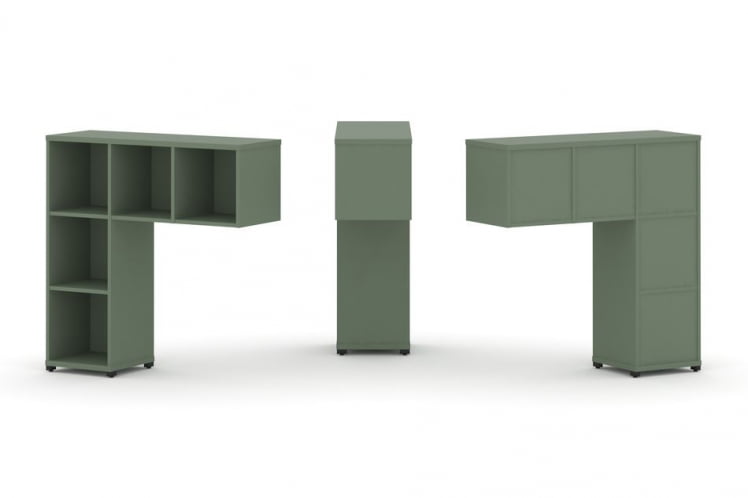 Надставка на стол низкая односторонняя + задняя стенка 5шт. CОНCЕПТ CН.ОНН-001 Кобо Черный металл / CONCEPT CN.ONN-001_0