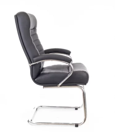 Кресло для посетителей Еверпроф Орион CФ Кожа Черный / Everprof Orion CF_1