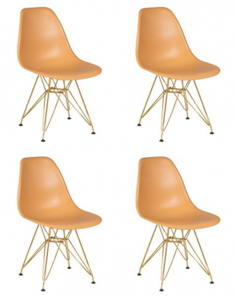 Стул обеденный ДОБРИН ДСР (ножки золотые, цвет персиковый (НКС-Й-06)) 4 шт / DOBRIN DSR (NX-Y-06))_0