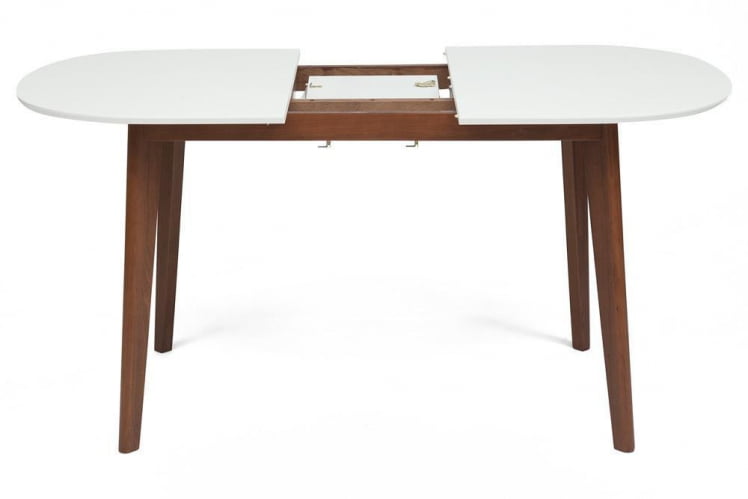 Стол обеденный раскладной БОСCО (Боско) основание бук, столешница мдф, 120+30*80см, Белый + Коричневый / BOSCO_4