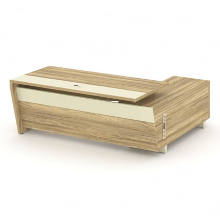 Стол руководителя с опорной тумбой, левый Корнер CОР.СРТ-20(Л) Гикори Песочный Ваниль / Corner COR.SRT-20(L)_0