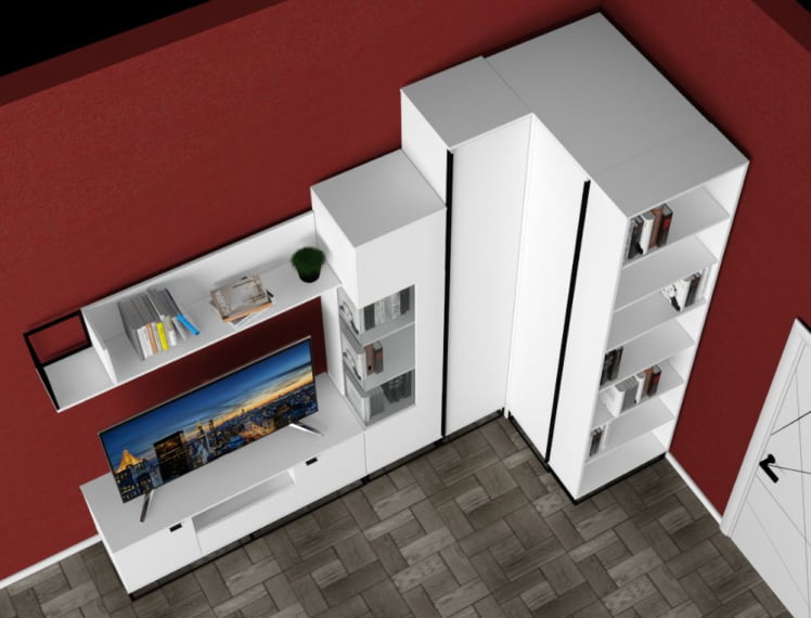 Полка навесная Ситй средняя белый / City_4