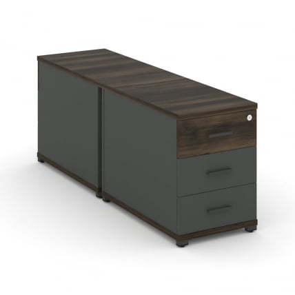 Тумба двухсторонняя опорная приставная с 3-мя ящиками CОНCЕПТ CН.ДТГО-001 Б/В Дуб Мали Антрацит / CONCEPT CN.DTGO-001 B/W_0