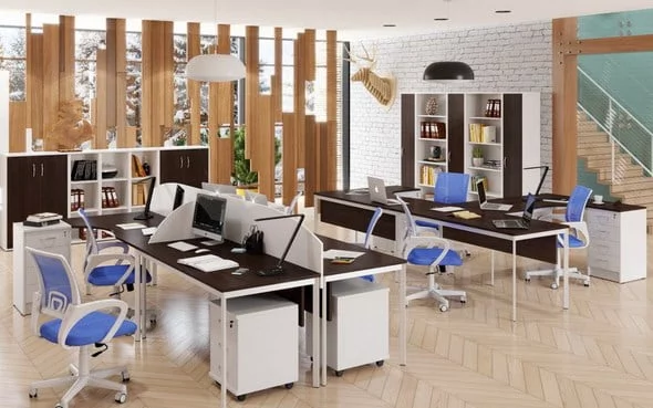 Стол эргономичный ИМАГО-С CА-2СД(Л/Р) венге магия белый полуматовый / IMAGO-S CA-2SD(L/R)_1